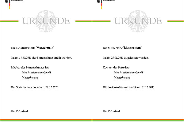 Certificates relating to plant breeders’ rights and national listing 