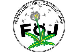 Löwenzahnpflanze mit Schrift Freiwilliges Ökologisches Jahr