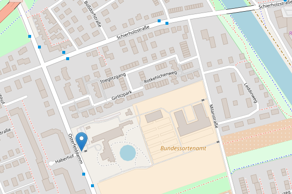 Ausschnitt der Karte von Hannover - Bundessortenamt markiert