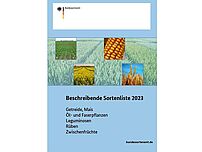 Deckblatt der Beschreibenden Sortenliste Getreide, Mais, &Ouml;l- und Faserpflanzen, Leguminosen, R&uuml;ben, Zwischenfr&uuml;chte 2023